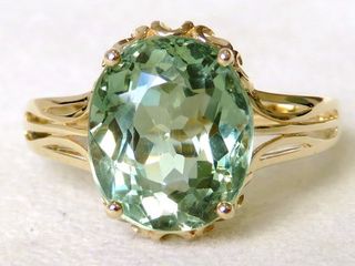 9k Yellow Gold 5.99ct Green Apatite Ring