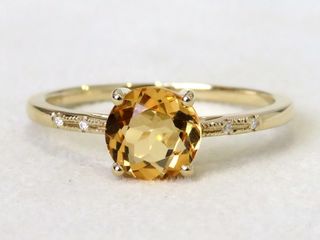 9k Yellow Gold 1.12ct Citrine & Moissanite Ring