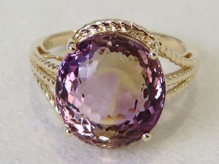 9k Yellow Gold 9.29ct Bi-Colour Ametrine Ring