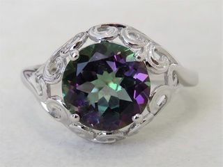 9k White Gold 3ct Mystic Topaz Ring