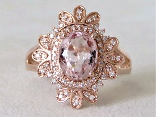 14k Rose Gold 1.46ct Morganite & 0.26ct Diamond Ring with Valuation