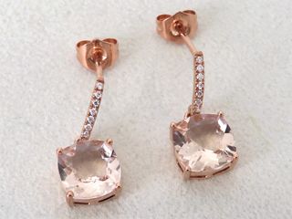9k Rose Gold 2.11ct Morganite & Moissanite Earrings