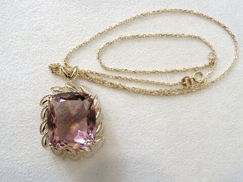 9k Yellow Gold 23.67ct Ametrine Necklace