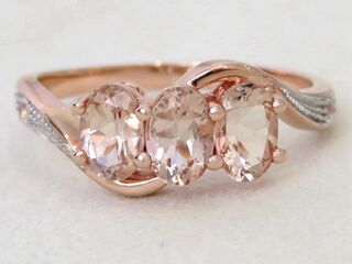 9k Rose Gold 1.35ct Morganite & White Sapphire Ring