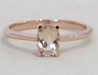 9k Rose Gold Morganite Solitaire Ring