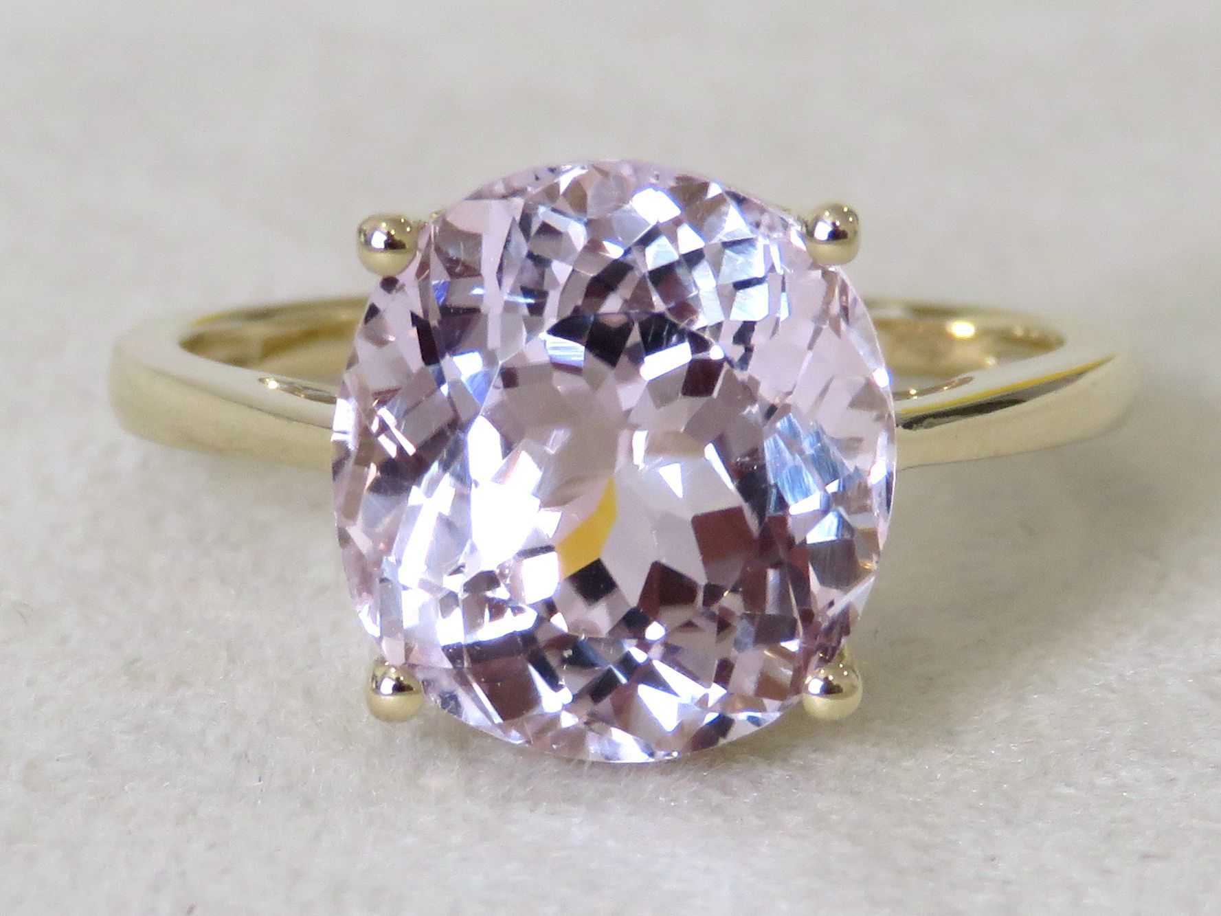 9k Gold Pink Kunzite Engagement Ring