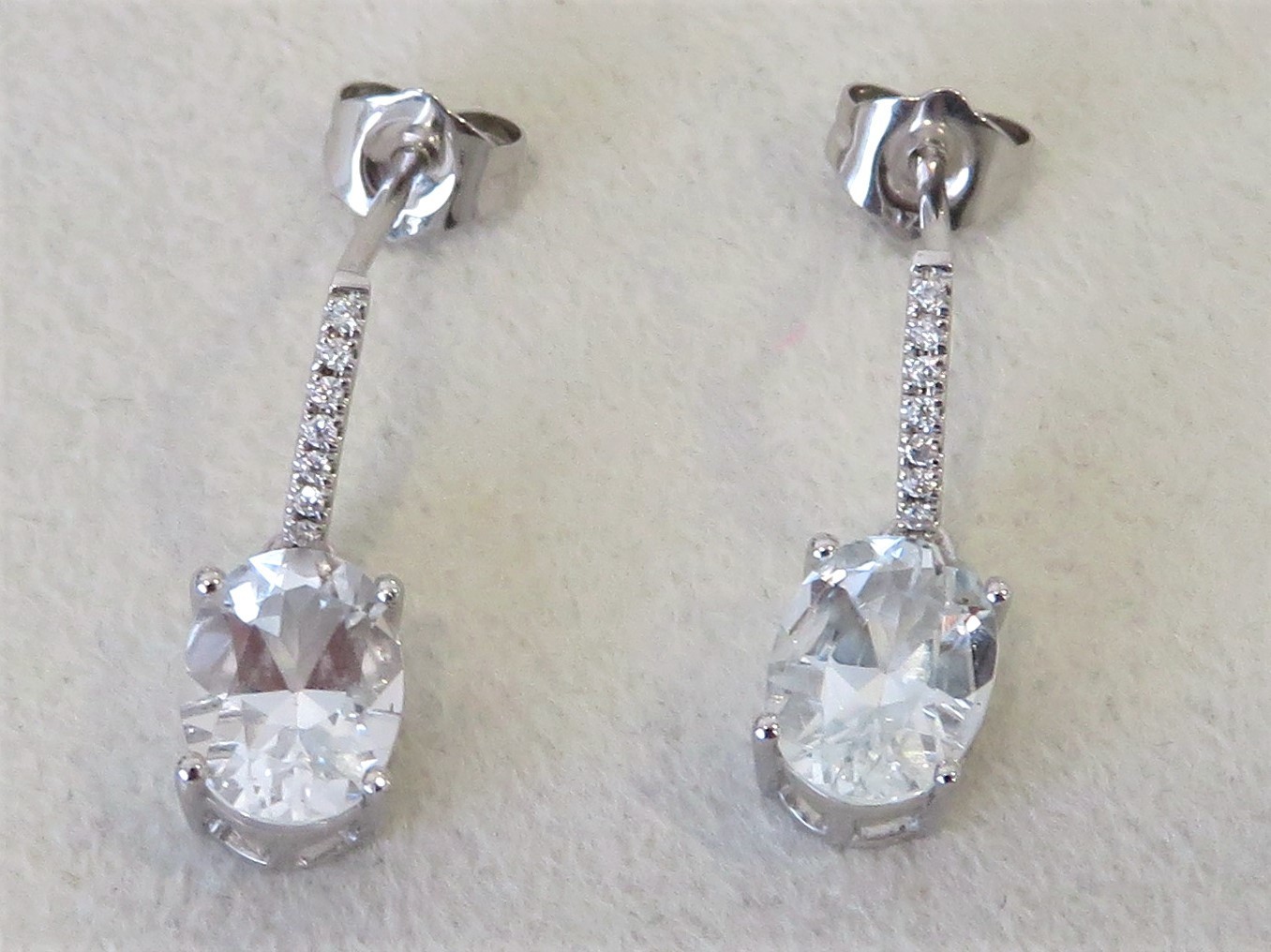 9k White Gold 1.75ct White Goshenite & Moissanite Earrings