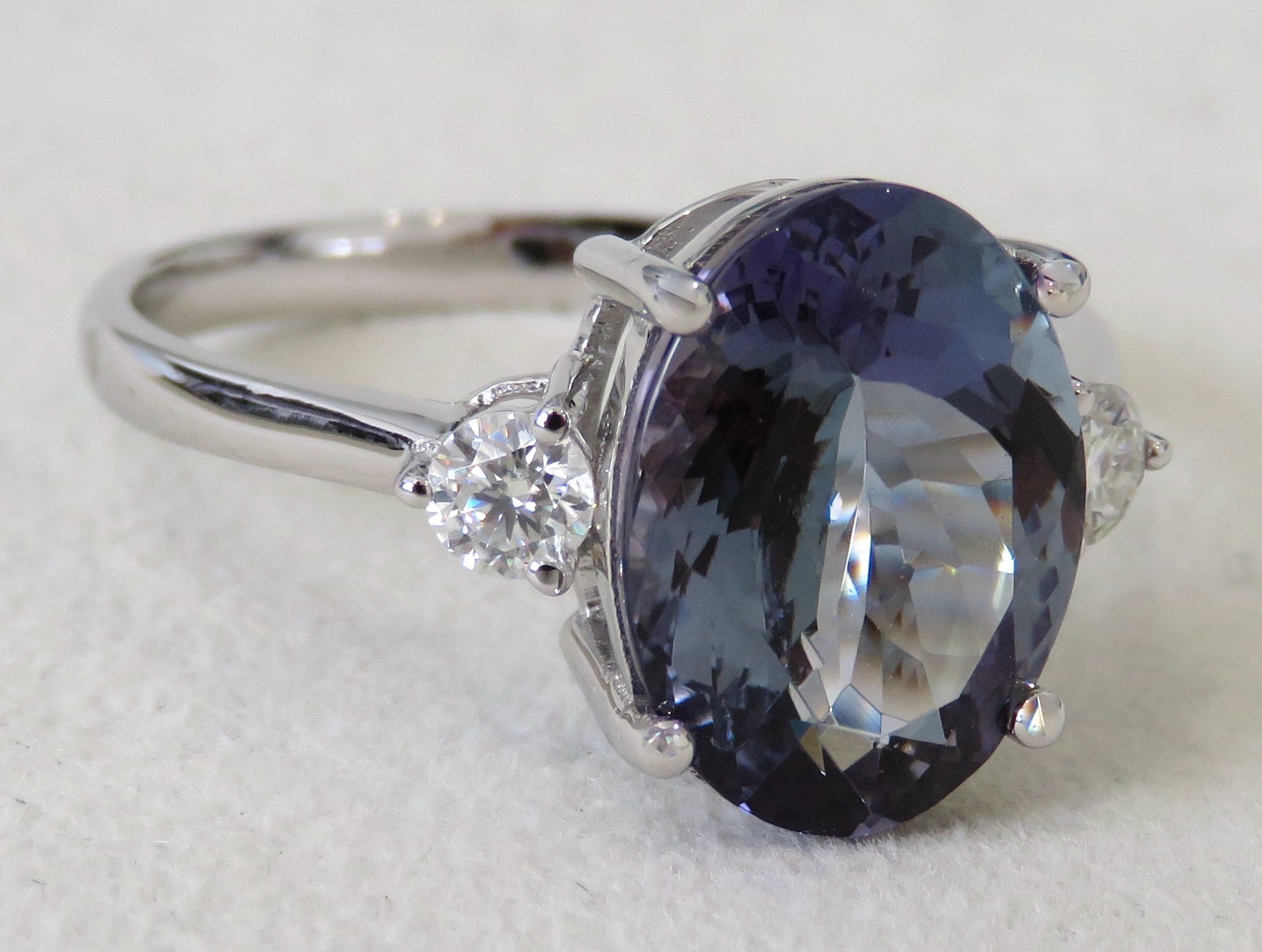 Tanzanite and Diamond Engagement Ring NZ