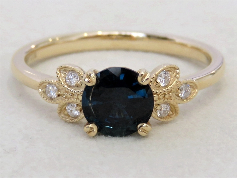 Teal Sapphire Engagement Ring CL Jewellery NZ
