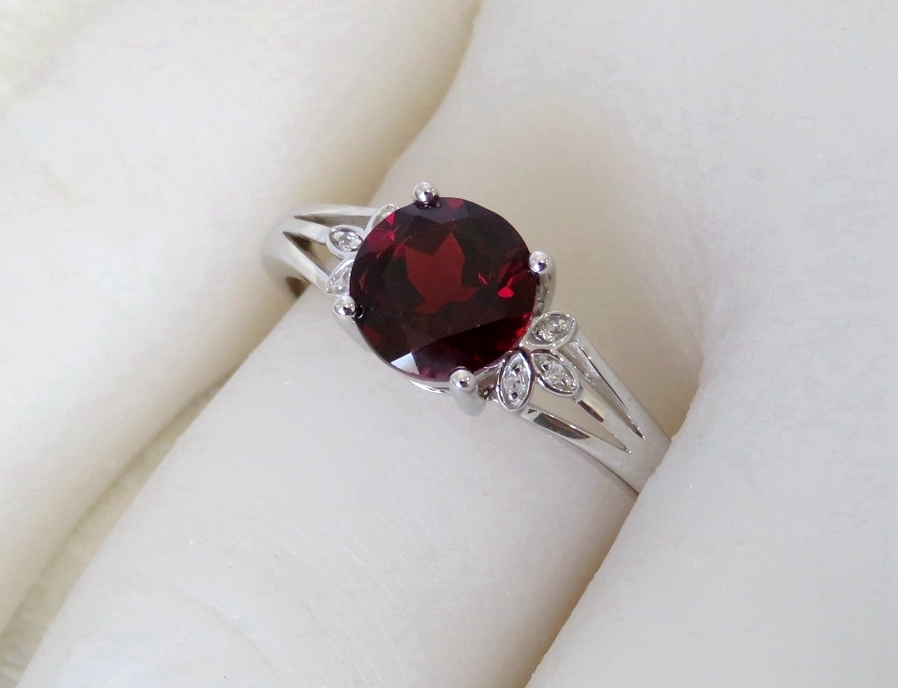 Garnet and on sale white sapphire rings