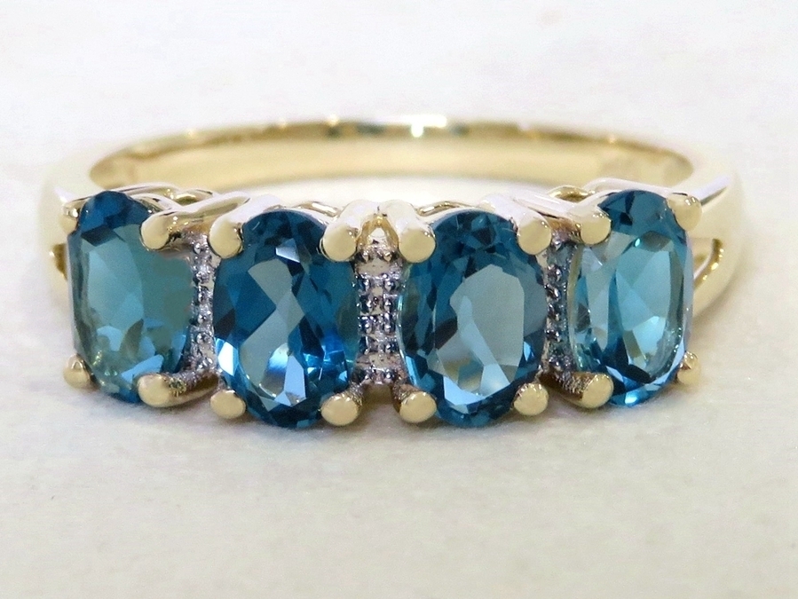 9k Yellow Gold 2.35ct London Blue Topaz Ring