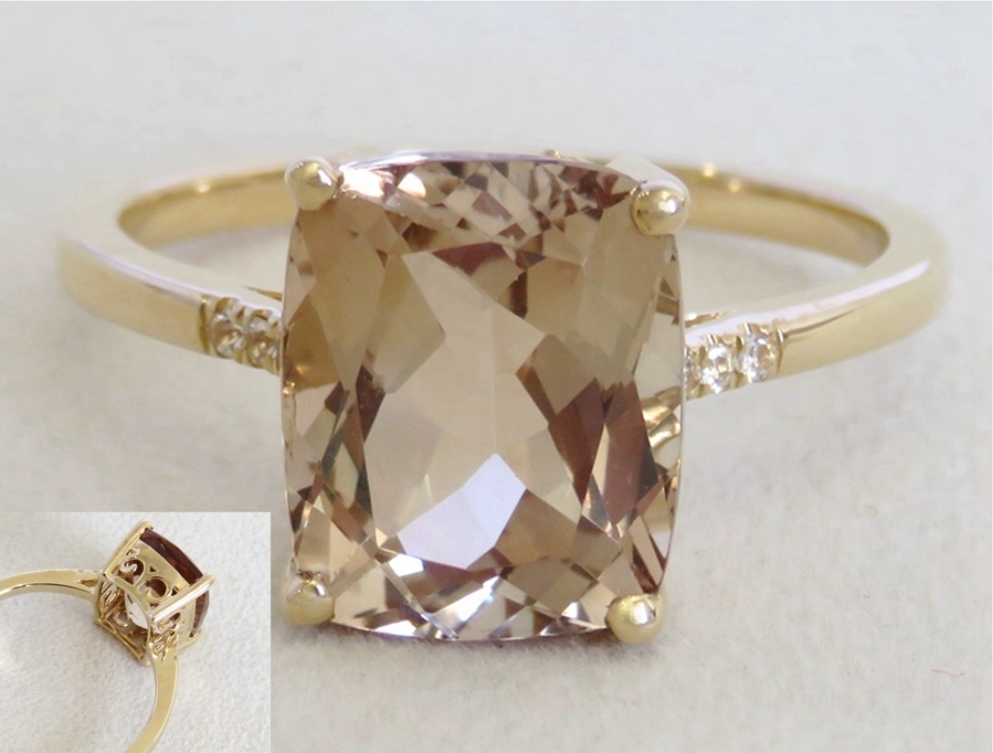 9k Yellow Gold 5.1ct Champagne Topaz & White Sapphire Ring
