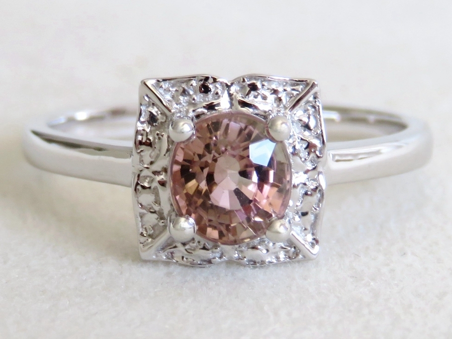 9k White Gold 1.3ct Pink Tourmaline Ring