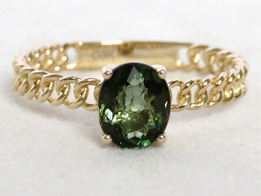 9k Yellow Gold 1.2ct Green Tourmaline Ring
