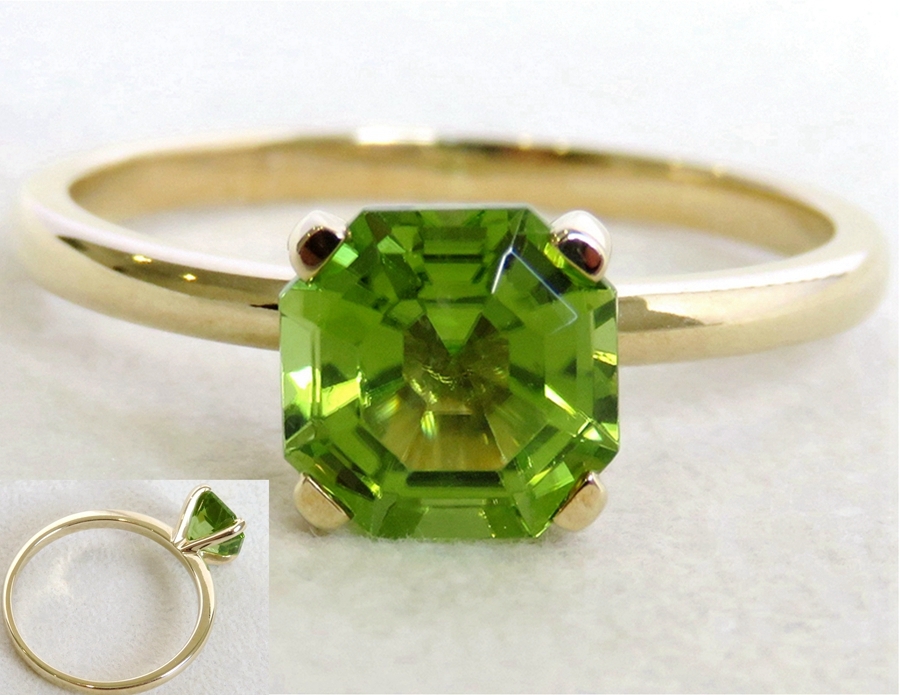 1.75ct Peridot 4-Prong Solitaire Ring in 9k Yellow Gold