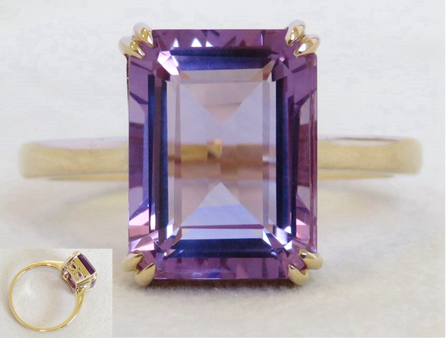 5ct Amethyst Ring in 9k Yellow Gold