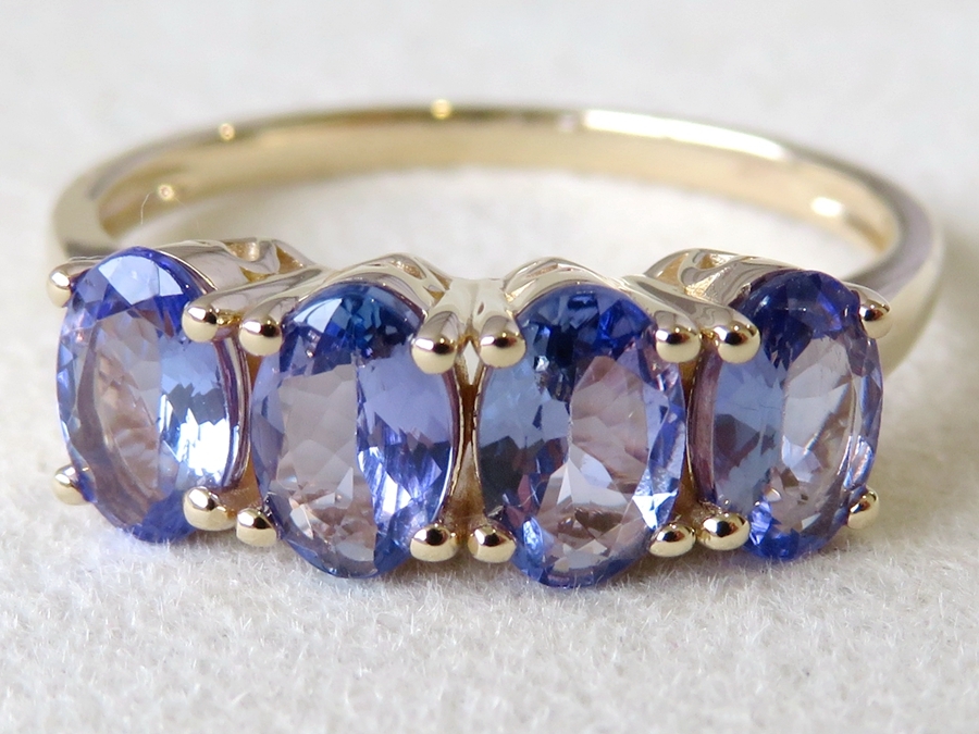 Bespoke Natural Tanzanite Ring 4-Stone Design in 9k Yellow Gold - Remaining Balance of Custom Made Job270626TAN9Y-P