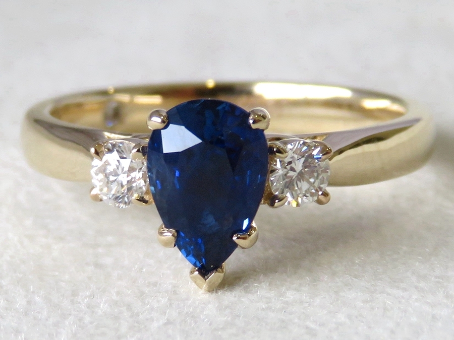 Bespoke 1.01ct Natural Blue Sapphire Engagement Ring in 14k Yellow Gold - Remaining Balance of Custom Made Job#060726BSA1.01LCD14Y-J
