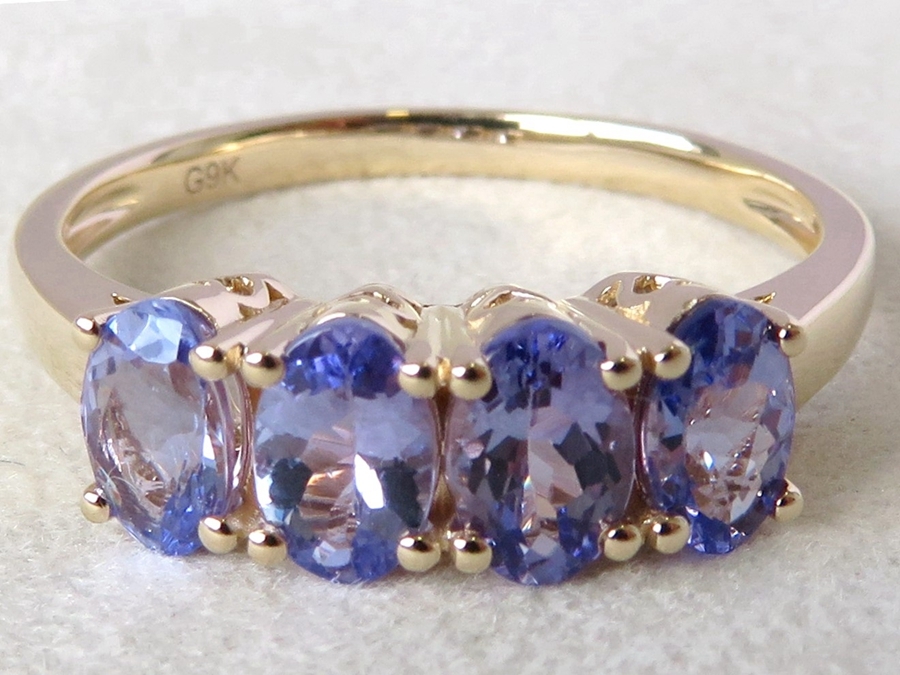 Bespoke Natural Tanzanite Ring 4-Stone Design in 9k Yellow Gold - Remaining Balance of Custom Made Job270626TAN9Y-P