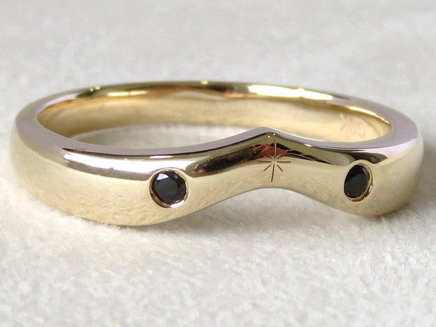 Bespoke Black Sapphire Band in 9k Yellow Gold - Remaining Balance of Custom Made Job150926BKSA9Y-P.5