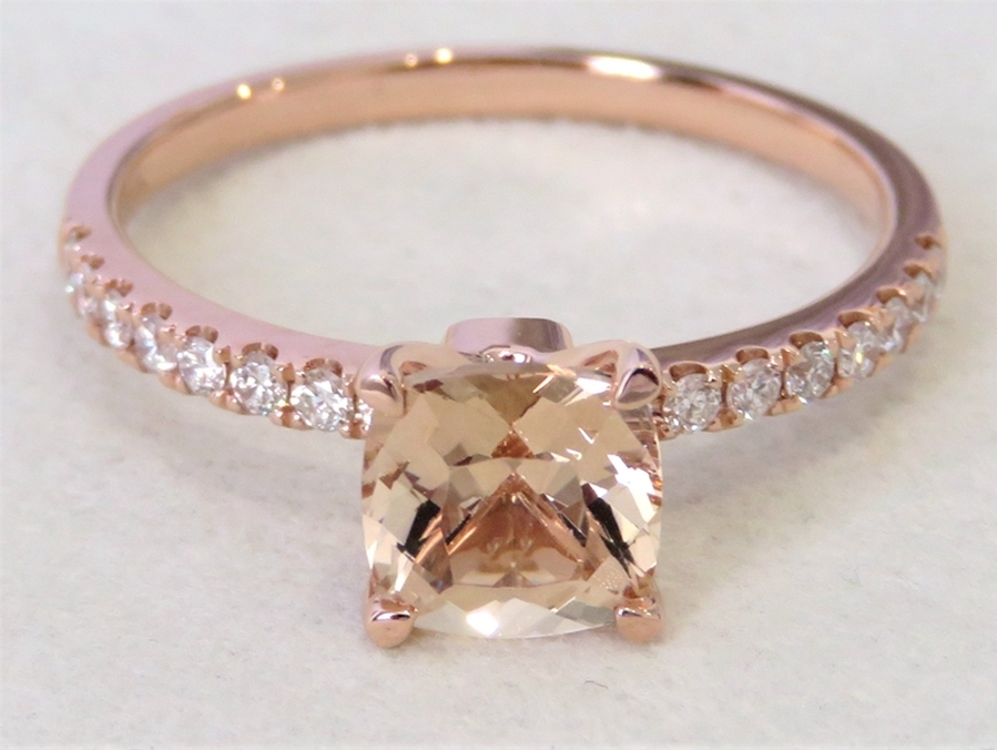14k Gold Pink Morganite & Diamond Engagement Ring – 1.22ct | CL Jewellery NZ