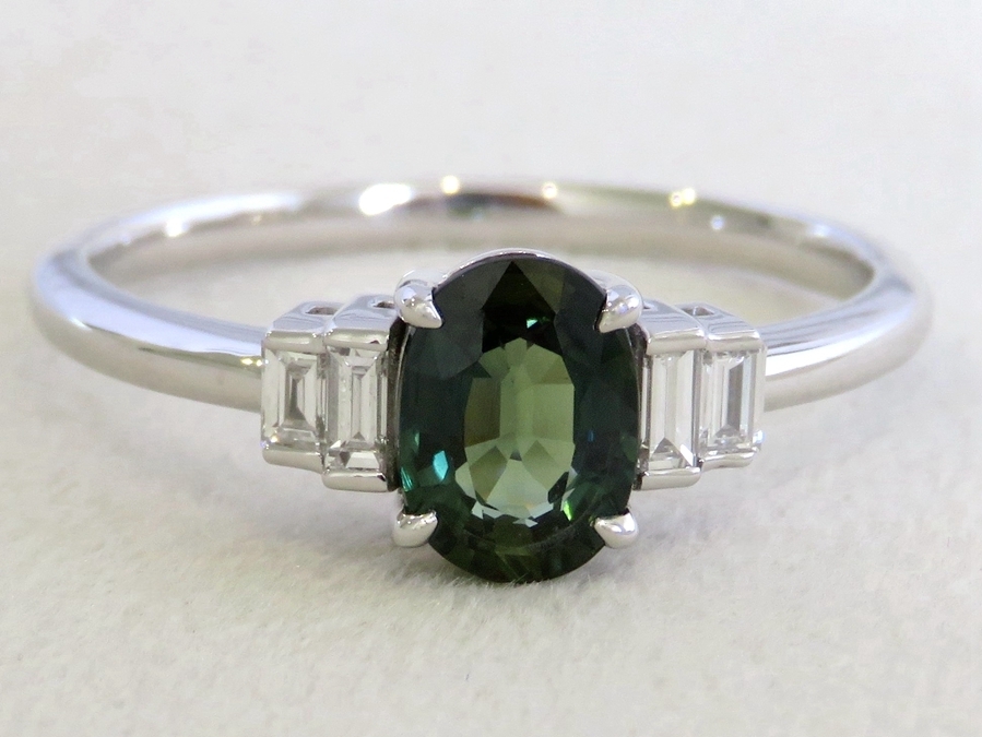 Platinum Teal Sapphire & Diamond Engagement Ring – 1.2ct | CL Jewellery NZ