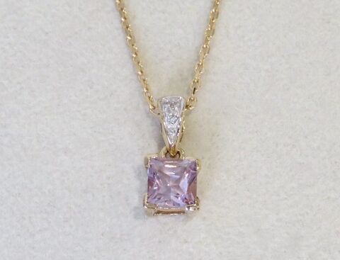 Rose de France Amethyst & White Sapphire Necklace (18