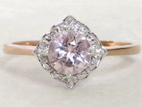 Pink Morganite Ring in 9k Rose & White Gold