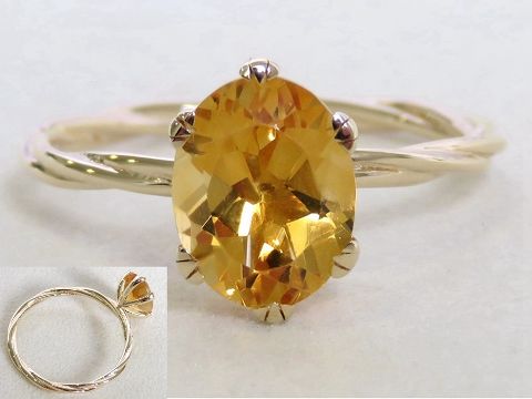 1.7ct Citrine Ring in 9k Yellow Gold
