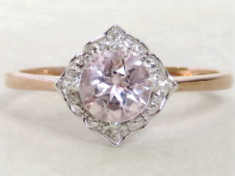 Pink Morganite Ring in 9k Rose & White Gold
