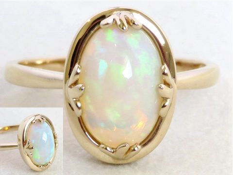 2.3ct Ethiopian Fire Opal Ring in 9k Yellow Gold